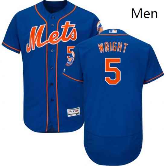 Mens Majestic New York Mets 5 David Wright Royal Blue Alternate Flex Base Authentic Collection MLB Jersey